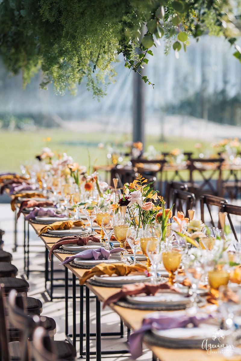 Reception styling at a destination wedding in Southern Europe