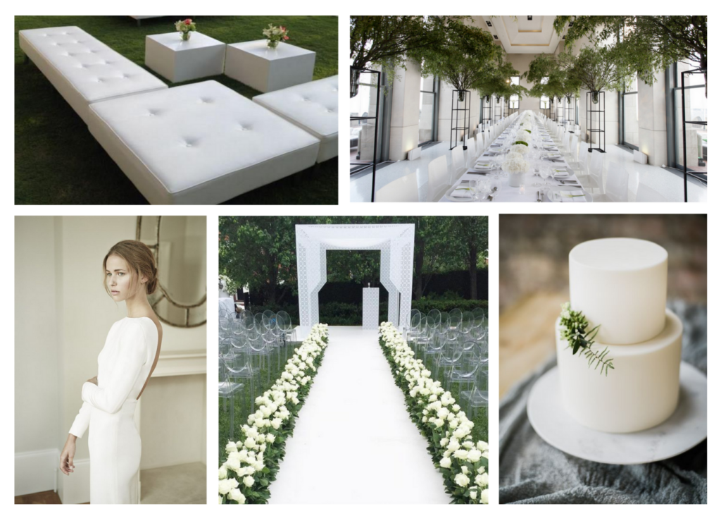 White outdoor lounge furniture on green grass